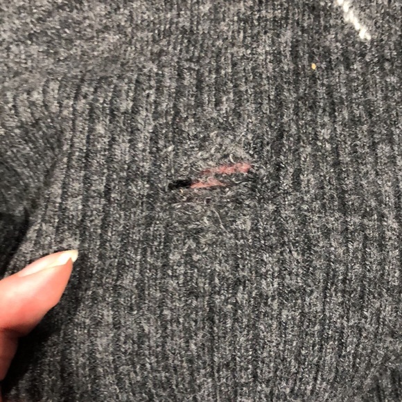 Zara Open Knit Argyle Diamond Distressed Raw Hem Knit Sweater - Picture 13 of 16